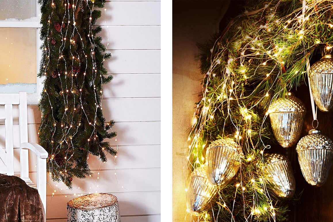 Verschiedene weihnachtliche Lichterketten