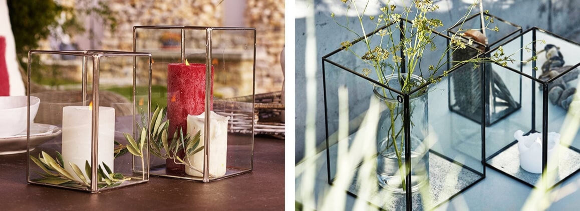 Edle Windlichter aus Glas und Metall