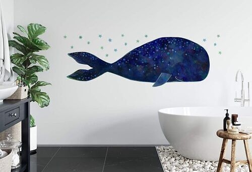 Wal-Wandtattoo im Badezimmer