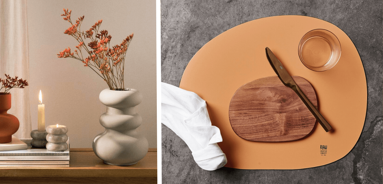 Deko mit fließenden, runden Formen