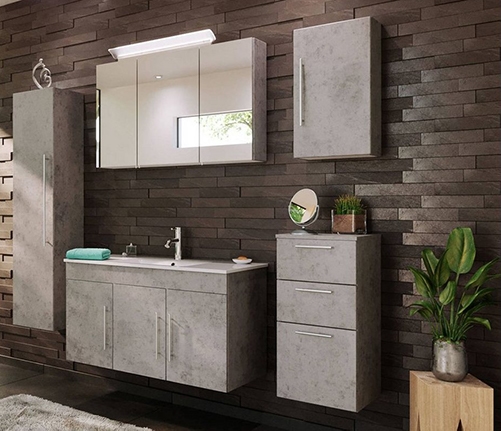 Badmöbel-Set im modernen Granit-Look